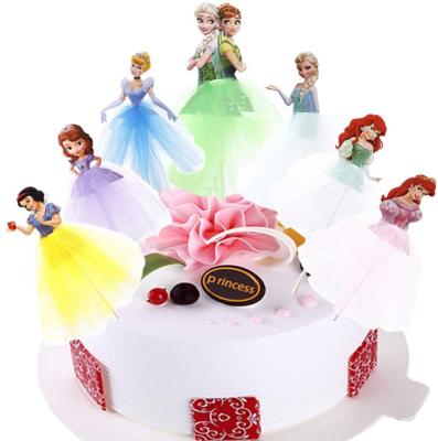 China LEMON Elsa Princess Skirt Birthday Cake Topper for Wedding Decorations Birthday Party Supplies Cake Decorating Party Supplies for sale