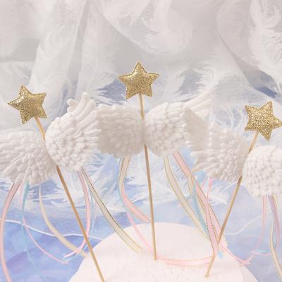 China Baking Acrylic Cake Topper Star Wings Tassel Happy Birthday Wedding Anniversary LEMON Decor Cake Topper for sale