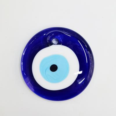 China Folk Art Blue Round Evil Eye Nazar Glass Amulet 5 cm for sale