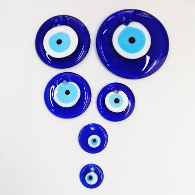 China Folk Art 4 Cm Round Blue Evil Eye Nazar Glass Amulet for sale