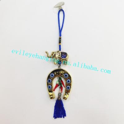 China Europe Blue Evil Eye Elephant Chili Wall Hanging Decoration With Resin Souvenir and Gift (Customizable Color) for sale