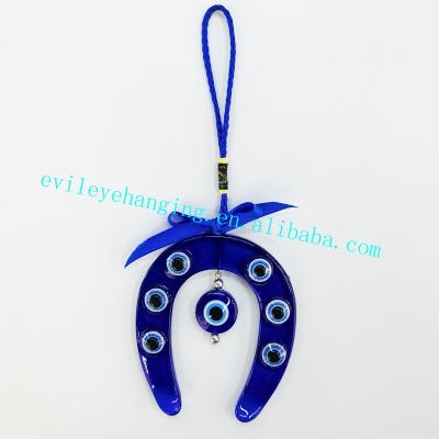 China Blue Europe Horseshoe Evil Eye Wall Hanging Decoration (Customizable Color) With Resin Souvenir And Gift for sale