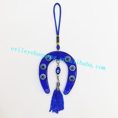 China Europe Evil Eye Blue Horseshoe Wall Hanging Decoration (Customizable Color) With Resin Souvenir And Gift for sale