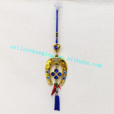 China Europe Fashion Horseshoe and Chili Blue Evil Eye Wall Hanging Decoration with Resin Souvenir and Gift (Customizable Color) for sale