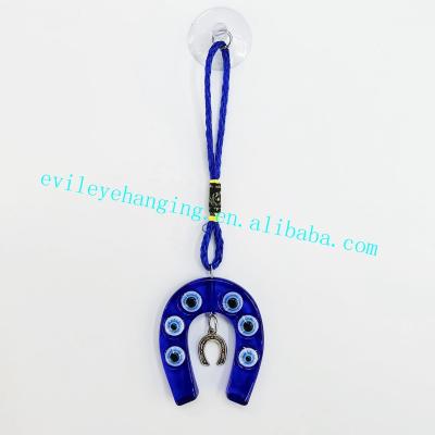 China Blue Europe Evil Eye Wall Hanging Horseshoe Decoration With Resin Souvenir (Customizable Color) for sale