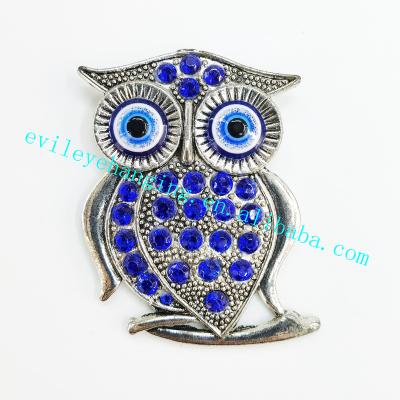 China Folk Art Fridge Magnet Owl Blue Evil Eye Amulet For Souvenir And Gift (Provide Customized Services) for sale