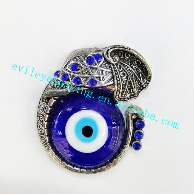 China Folk Art Fridge Magnet Elephant Blue Evil Eye Amulet For Souvenir And Gift (Provide Customized Services) for sale