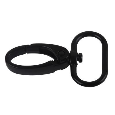 China Handbag Accessories 25mm Bag Clasps Snap Lobster Swivel Trigger Clips Black Color Metal Snap Hook for sale