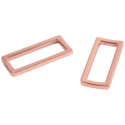 China New Rose Gold Square Ring Metal Handbag Strap Buckle Slider Adjustable Buckle For Luggage Accessories for sale