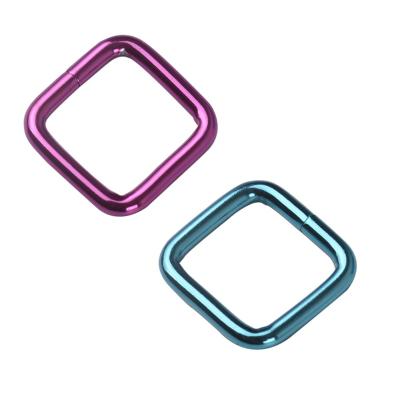 China Luggage Metal Square Ring Buckle Rectangle Buckle For Handbag Fuchsia / Blue for sale