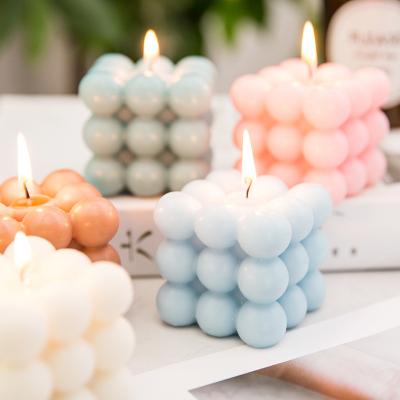 China Soy Candles Scented Soy Candles Scented Hot Sale Home Decor Decorative Bubble Cube Wax Candles Hand Poured Handmade Aesthetic Scented Candle for sale