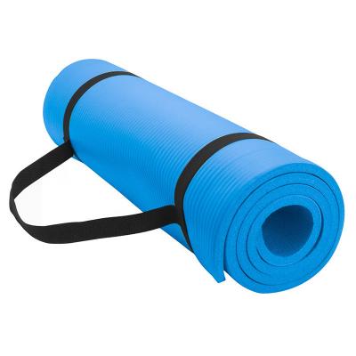 China Premium NBR NBR Exercise Fitness Custom Printed Eco Friendly NBR Yoga Mat With Strap And Carry Bag for sale