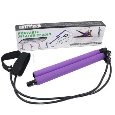 China NBR Foam+ NBR Foam+ Steel Tube+ Latex Tube Steel Tube+ Latex Tube Home Gym Muscle Toning Body Shaping Pilates Exercise Stick With Foot Loop for sale