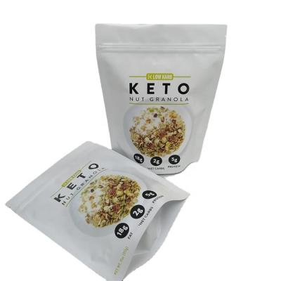 China Recyclable Clear Matt Finish Round Bottom Ziplock Aluminum Foil Nuts Cheese Lettuce Keto Food Packaging Bags for sale