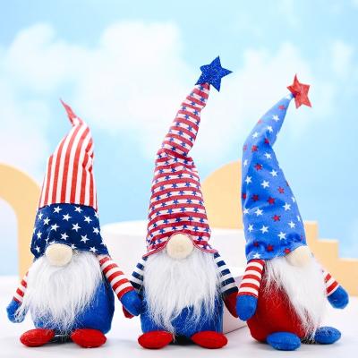 China DIY Decoration 4th of July Decorations Gnomes Patriotic Plush Stand American Flag Doll USA Tomte Swedish Scandinavian for Memorial Day for sale