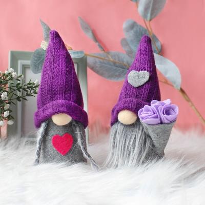 China Modern Purple Mother's Day Gnomes Plush Knit Dolls Faceless Christmas Valentines Birthday Gifts For Girlfriend Wife for sale