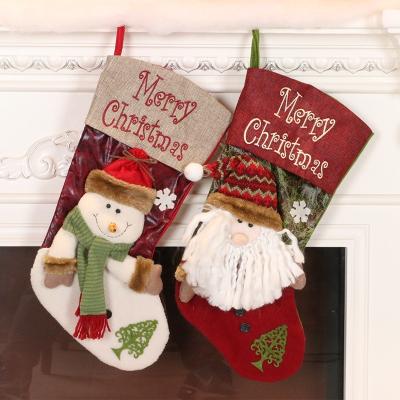 China DIY Decoration Christmas Eve Ornaments Kids Christmas Socking Gift Bag Hanging Christmas Holiday Party Supplies Home Decor for sale