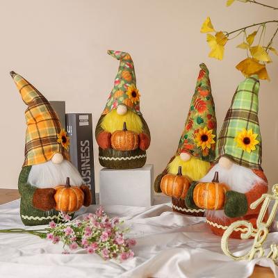 China Modern Halloween Ornaments Cute Pumpkin Gnomes Plush Doll Home Decoration Crafts Faceless Gnomes Party Decor for sale