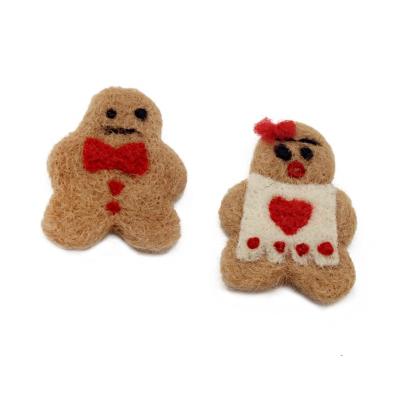 China Christmas Tree Hanging Gingerbread Man Wool Felt Christmas Decoration Garland Ornaments Xmas Hanging Decor Pendant for sale