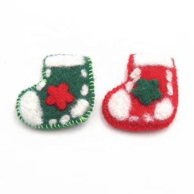 China Christmas Decoration DIY Wool Felt Accessories Santa Claus Socks Boots Felting Kids Clothing Making Accessories for sale