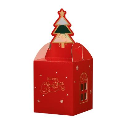 China Folding Handmade Christmas Eve Candy Box Hot Sale Cheap Christmas Apple Box Recyclable for sale