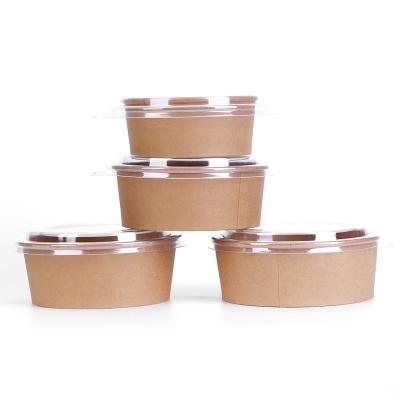 China Recycled Materials Soup Packing Box Kraft Paper Food Packaging Disposable Quick Box Can Be Customized Size for sale