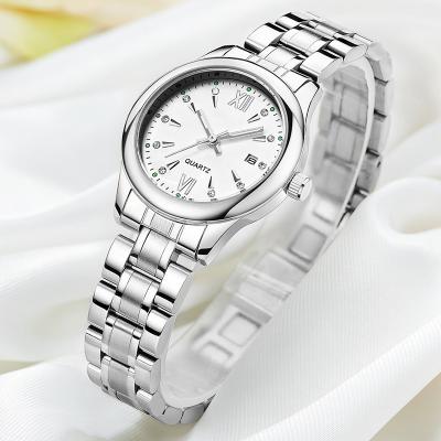 China Hot Sales High Quality Stainless Steel Two Tone Elegant Female Fashion Band Wrist Watch Gold Silver Band Lady Chronograph Time Pieces for sale