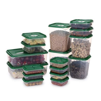 China Sustainable 17pcs/set Kitchen Organizer Grains Beans Storage Jar Keep Fresh Food Storage Box Refrigerator Food Sealed Crisper Container for sale