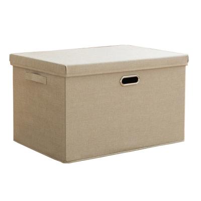 China High Quality Large Home Organization Cloth Cloth Toys Folding Collapsible Canvas Storage Box With Lid for sale