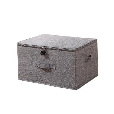 China Sustainable Folding Storage Box Storage Box with Zipper Lid and Handles Storage Bin for Clothing Comforters Covers Bedding for sale