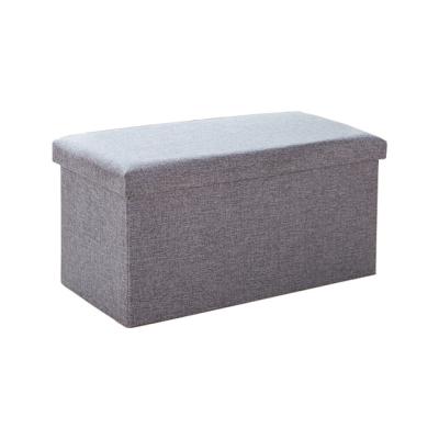 China Large Folding Storage Ottoman Foot Tools Multi Function Fabric Covered Foldable Toy Storage Box for sale