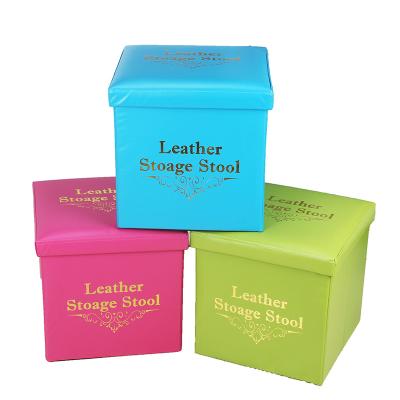 China Mise Eco-Friendly Colorful Home Furniture Popular Folding Faux Leather Storage Boxes And Trash Bins for sale