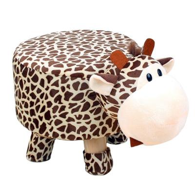 China Children's Gift Animal Shaped Bench Stool Mise Giraffe Appearance Stool With Wooden Legs for sale