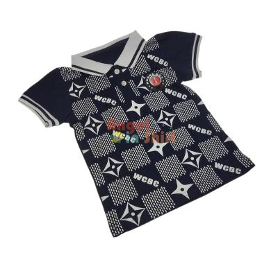 China Cute Summer Casual Boys Striped Shirts Kids Boy Cotton Shorts Sleeve Turn Down Collar Buttoned Oxford School Casual Shirts for sale