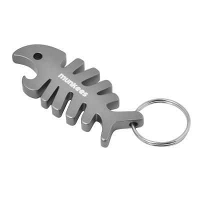 China fun & Aluminum Function Munkees Bottle Opener Keychains Fish Bones For Fun And Great Gift Giveaways In Assorted Colors for sale