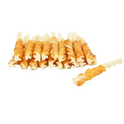 China Factory Direct Sale Stocked OEM ODM Dog Treats Chicken Wrap Twist Dog Snack Treats Pet Treat Wholefacture for sale