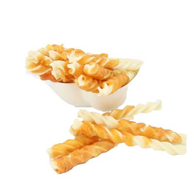 China Stocked No Additive ODM OEM Chicken Wrap Twist Dog Snacks Dog Food Treats Pet Dental Treats for sale