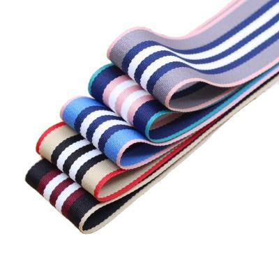 China High Quality Sustainable And Ribbon Stripe Printed Bow Sewing Ribbon Clothes Grosgrain Ribbon for sale