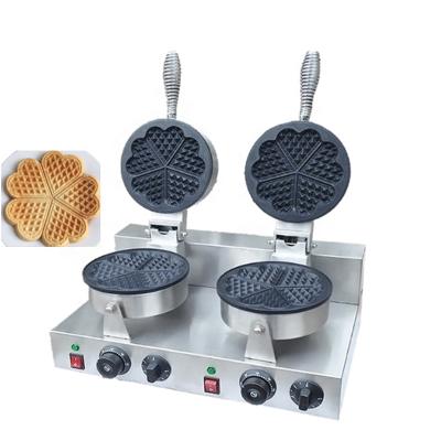 China Thermostat 110V/220V Adjustable Stainless Heart Shaped Waffle Maker Waffle Maker Heart Waffle Machine for sale