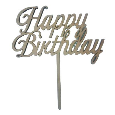 China Wooden Plywood Happy Birthday Cake Topper in Birch for sale