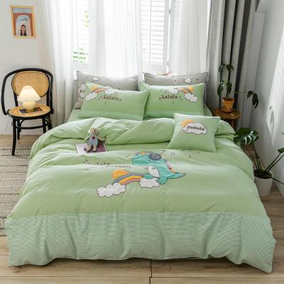 China Cheap Nondisposable Cartoon Kid Duvet Cover Set Bedding Set 4Pcs Cotton Baby Crib Bedding Set 100% Cotton for sale