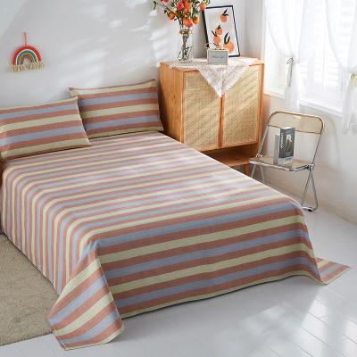 China Non-disposable Cotton and Linen Three Piece Suit Sheet Set 100% Cotton Flat Sheet King Size Bed Sheet Cover for sale