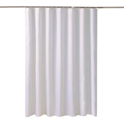 China Sustainable White Thick Waterproof Fabric Designers Shower Curtains Bath Set Bathroom Curtain Shower Curtain for sale