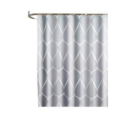 China Sustainable Custom European Single Waterproof Thickened Polyester Shower Curtains Bathroom Curtain Set for sale