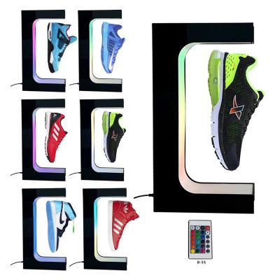 China Magnetic Floating Show Shoe Display With Multicolor LED Lighting for sale