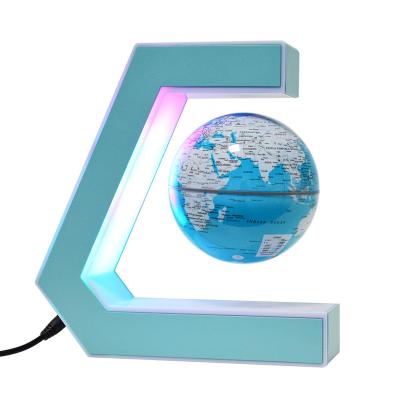 China Gifts Unique&new View Levitating World Design Led Light Blue Map , Rotate Floating Magnetic Globe for sale