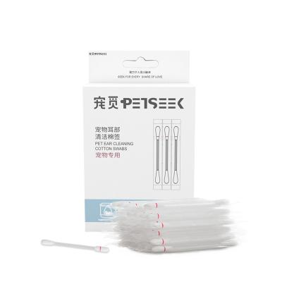 China Hot Selling Sterile Independent Packing Pet Ear Cleaning Detergent Remove Dirt Liquid Lemon Oil Filled Cotton Swab for sale