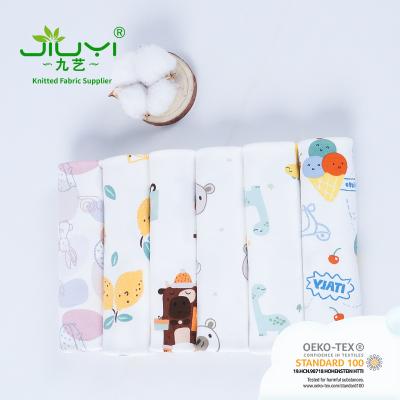 China Cow Flower Print Organic Quilting Newborn Baby Sleeping Sack Fabric, Muslin Giza Printed 100% Cotton Fabric for sale