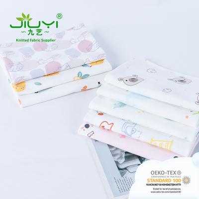 China China New Product Organic Printing Interlock Fabric Knitted Muslin 100% Cotton Fabrics Patterns for sale