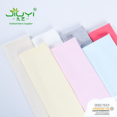 China Wholesale Natural 40s Organic Knit Textile Baby Dyed Interlock Fabric 100% Cotton Fabric For Bedding for sale